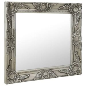 vidaXL Wall Mirror Baroque Style 50×50 cm Silver