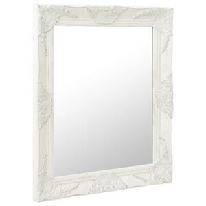 vidaXL Wall Mirror Baroque Style 50×60 cm White