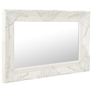 vidaXL Wall Mirror Baroque Style 60×40 cm White