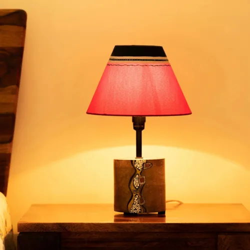 'Abstract Mosaic' Hand-Painted Decorative Table Lamp In Mango Wood (32.5 cm) 'Abstract Mosaic' Hand-Painted Decorative Table Lamp In Mango Wood (32.5 cm)