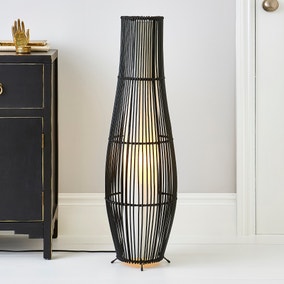 Alec Natural Cane Black Floor Lamp Alec Natural Cane Black Floor Lamp