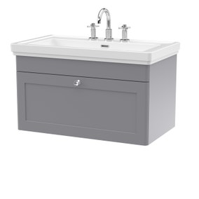 Classique Wall Mounted 1 Drawer Vanity Unit with Basin Classique Wall Mounted 1 Drawer Vanity Unit with Basin