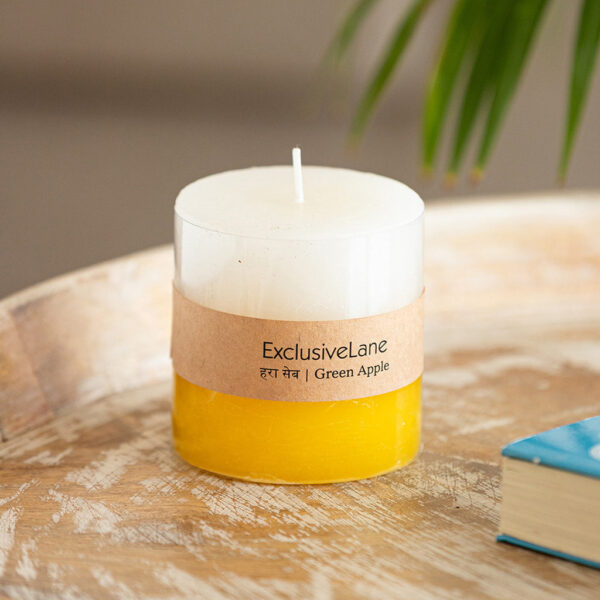 Green Apple' Handmade Wax Pillar Scented Candle (30 Hours Burn Time, Soy Blend, 320 grams) Green Apple' Handmade Wax Pillar Scented Candle (30 Hours Burn Time, Soy Blend, 320 grams)