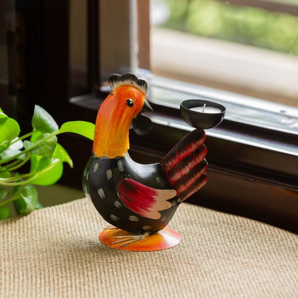 Homely Hen' Handpainted Tea Light Holder Cum Garden Decorative Showpiece In Metal (17.8 cm) Homely Hen' Handpainted Tea Light Holder Cum Garden Decorative Showpiece In Metal (17.8 cm)