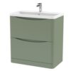 Lunar Floor Standing 2 Drawer Vanity Unit with Polymarble Basin