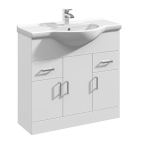 Mayford 3 Door 2 Drawer Vanity Unit with Round Basin