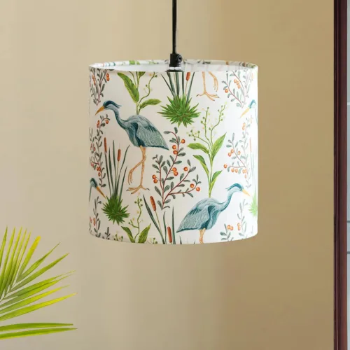 'Ostrich Sanctuary' Hanging Pendant Lamp Shade (20.6 cm, Handcrafted) 'Ostrich Sanctuary' Hanging Pendant Lamp Shade (20.6 cm, Handcrafted)