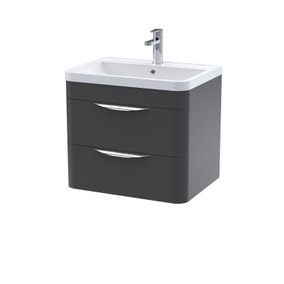 Parade Wall Mounted 2 Drawer Vanity Unit with Polymarble Basin Parade Wall Mounted 2 Drawer Vanity Unit with Polymarble Basin