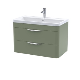 Parade Wall Mounted 2 Drawer Vanity Unit with Polymarble Basin Parade Wall Mounted 2 Drawer Vanity Unit with Polymarble Basin