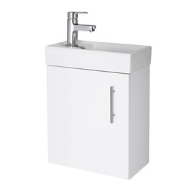 Return - Vault Wall Mounted Vanity Unit with Basin, Gloss White