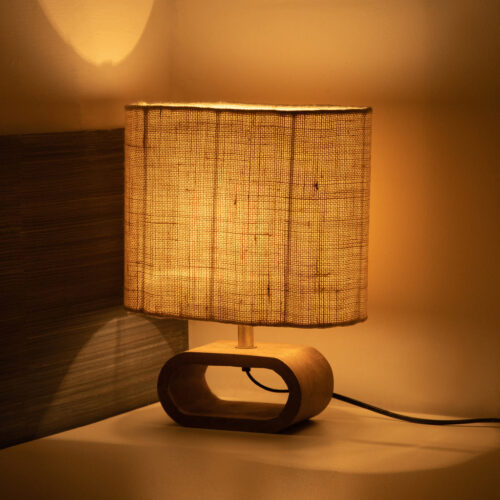 'Stacked Geometry' Decorative Wooden Table Lamp (32 cm) 'Stacked Geometry' Decorative Wooden Table Lamp (32 cm)