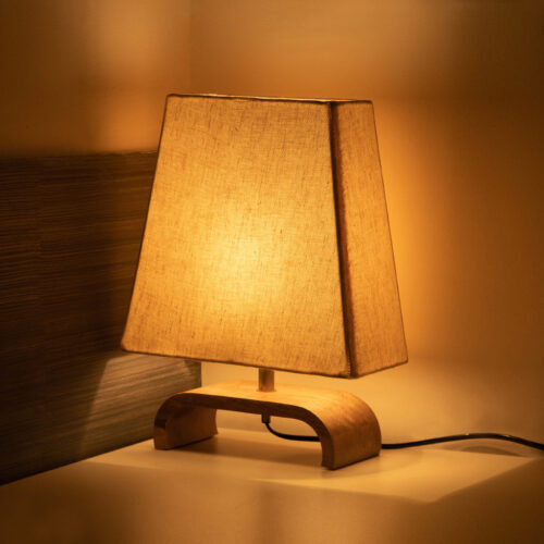 'Stacked Geometry' Decorative Wooden Table Lamp (33.3 cm) 'Stacked Geometry' Decorative Wooden Table Lamp (33.3 cm)