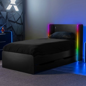 X Rocker Electra Gaming Bed Frame with Underbed Storage Drawers and LED Lights X Rocker Electra Gaming Bed Frame with Underbed Storage Drawers and LED Lights